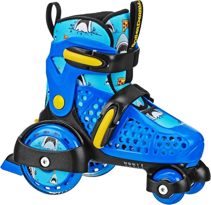Fun Roll Beginner Roller Skates by Roller Derby, Adjustable Sizing, Skates for Kids, Toddlers, Boys, Girls